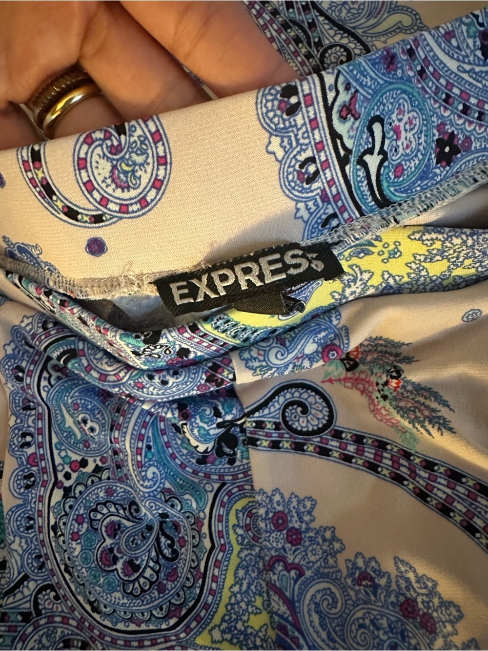 Express Pant in Cream, Blue & Yellow Accents